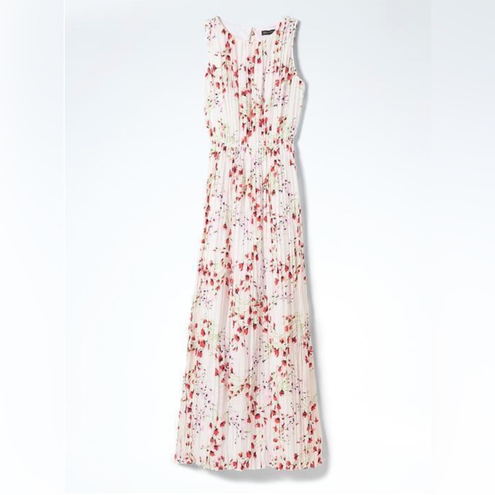 Banana Republic floral pleated maxi dress in size M